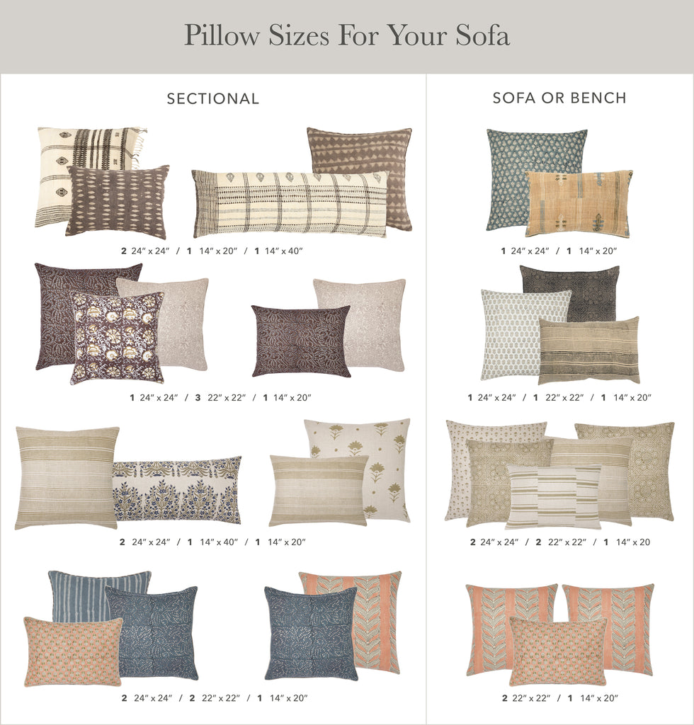 Small sofa, Pillows, Pillow size guide