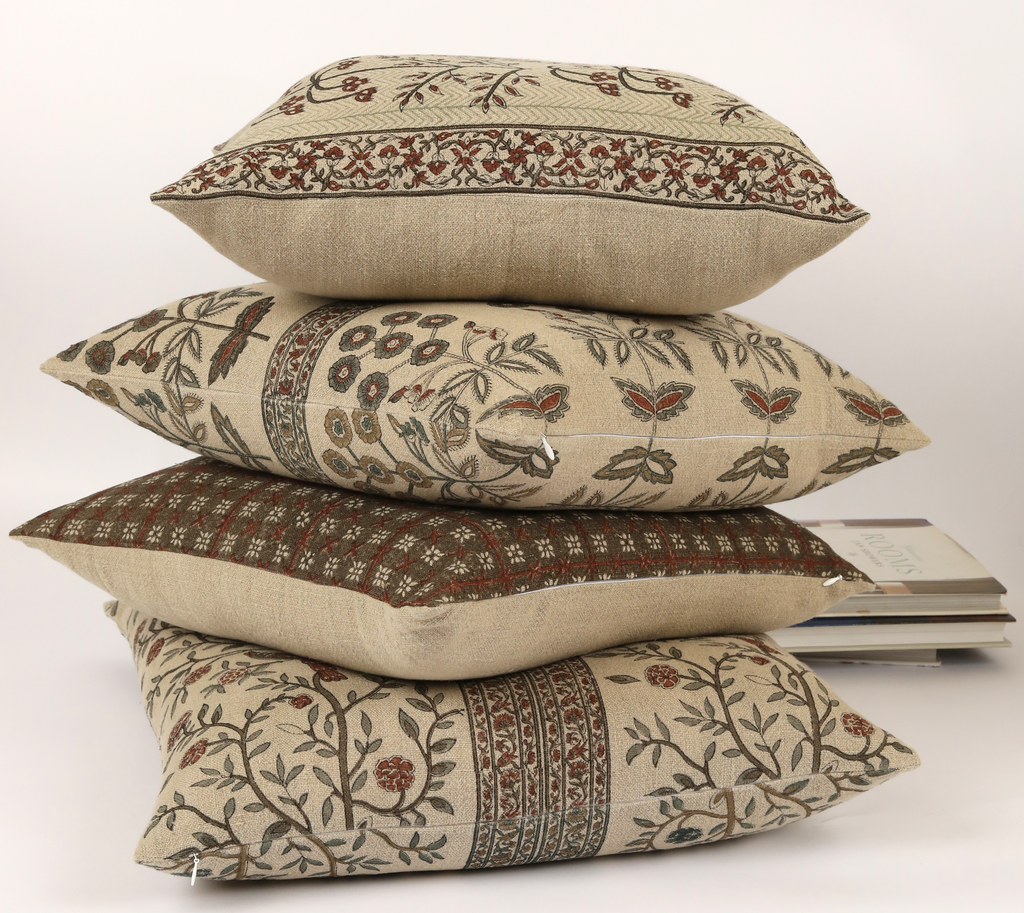 Nete Ruby Block Print Pillow Filling Spaces