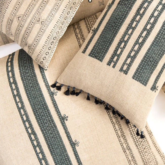 linen throw pillows with tribal design