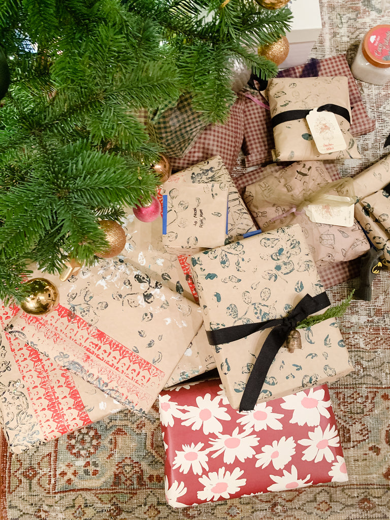 Block Printing Wrapping Paper with Kids