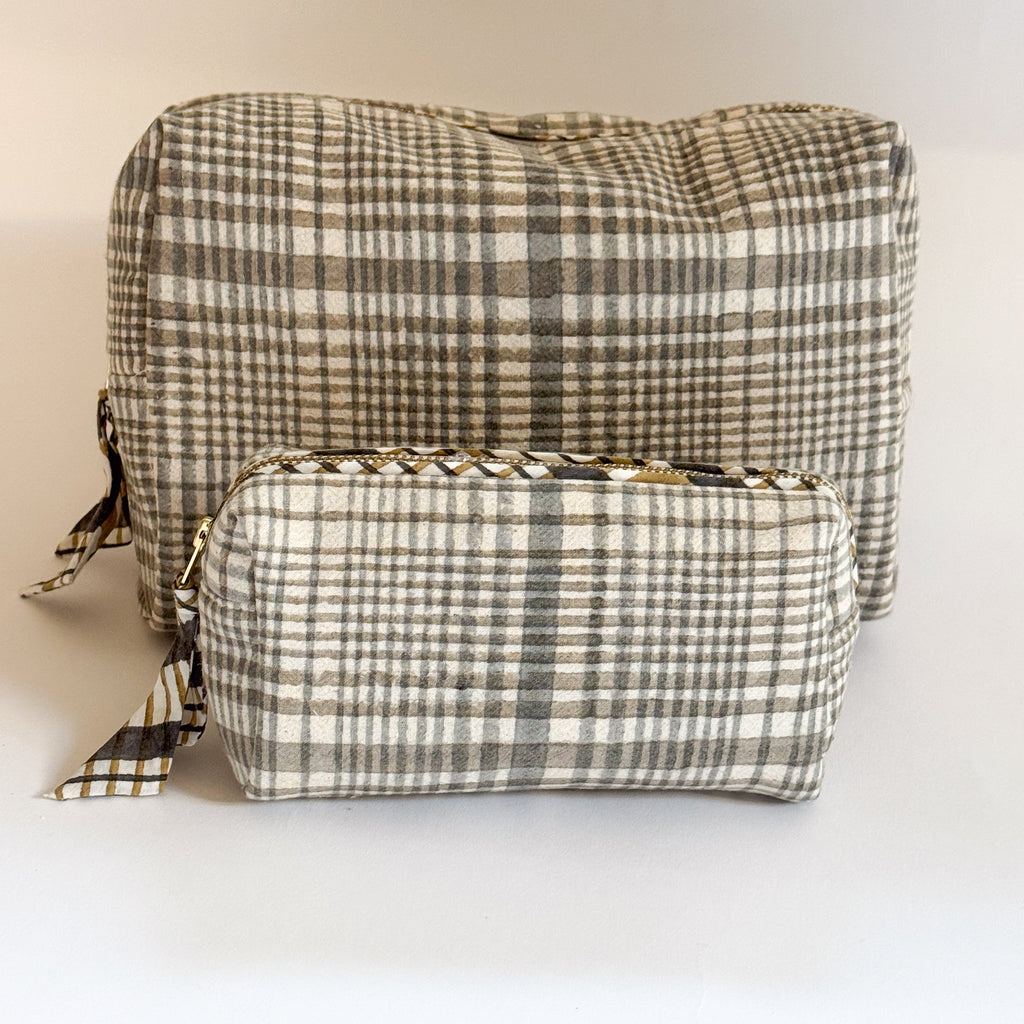 Khadi Cotton set of 5 Travel Pouches -2 colorways
