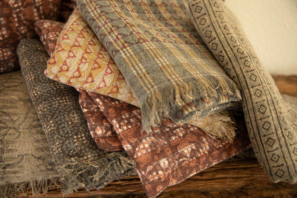 Over-dyed Linen Throws- assorted 5 patterns only-2 left