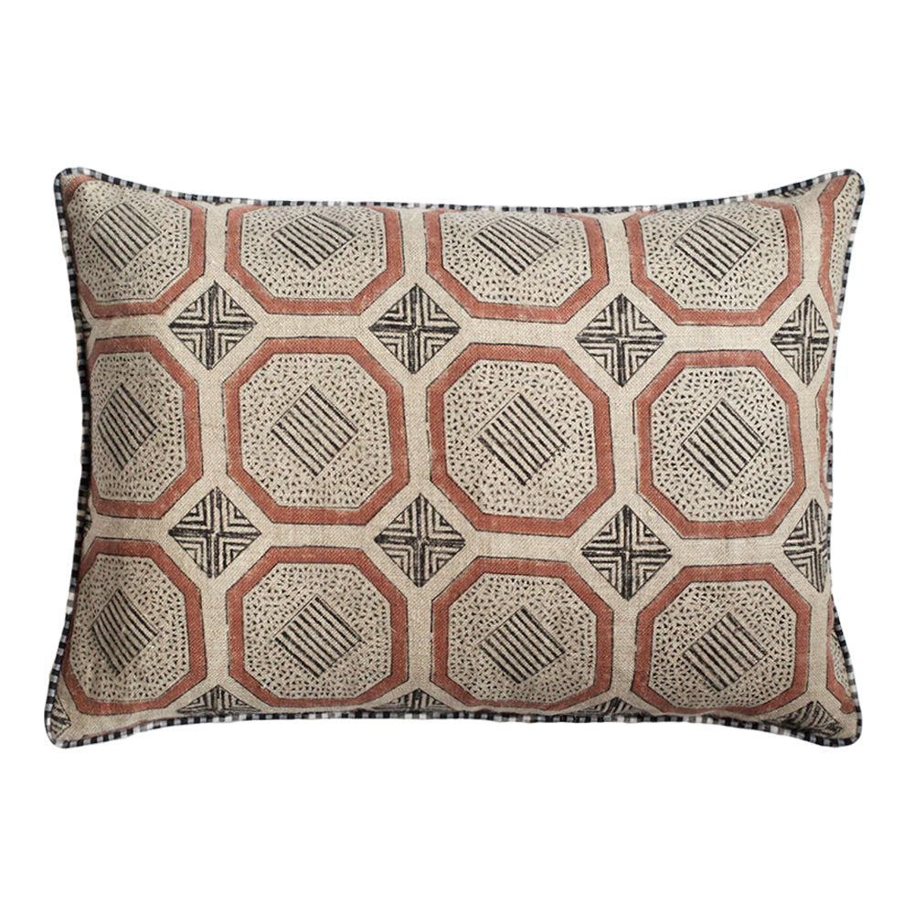 Evara Saffron art deco throw pillow