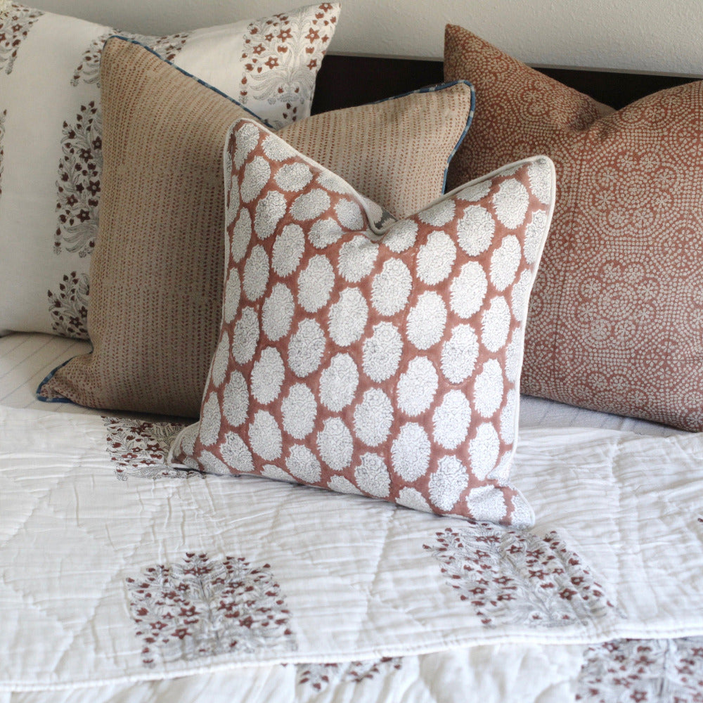 Hand block printed pillows