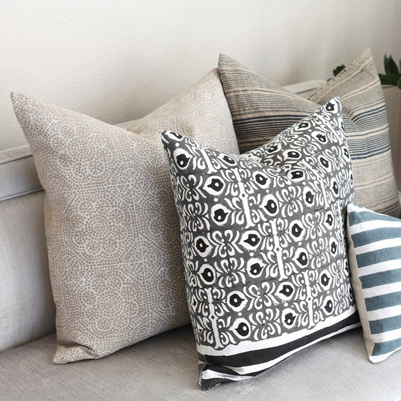 block printed pillows from India