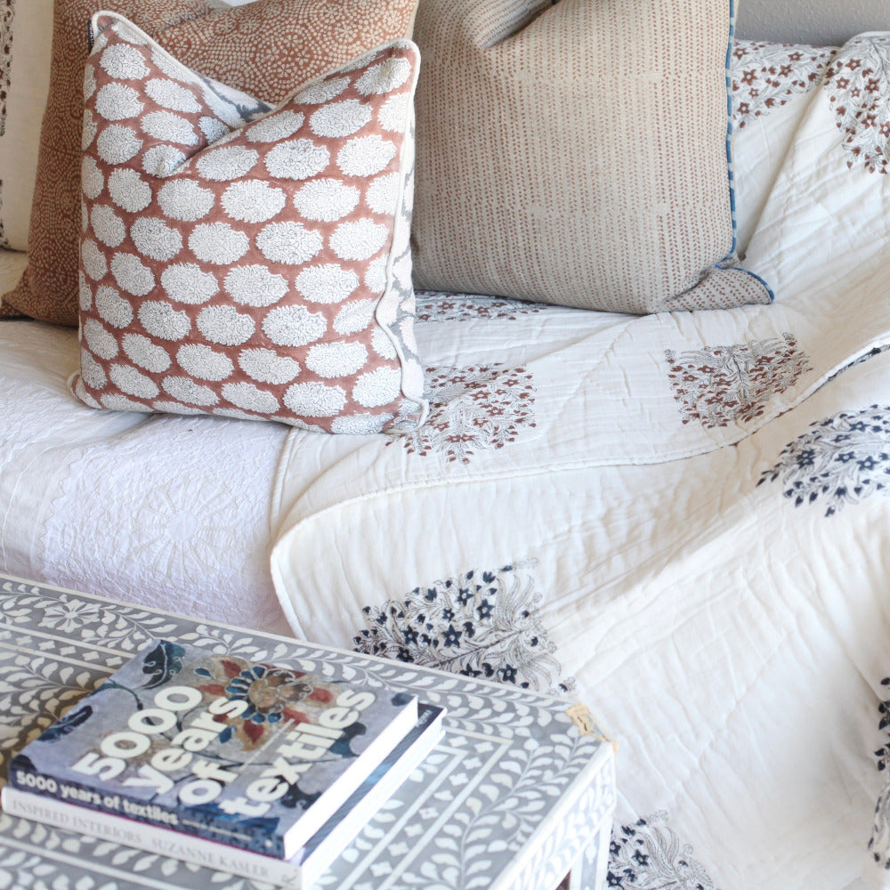 luxe linen pillows and quilts