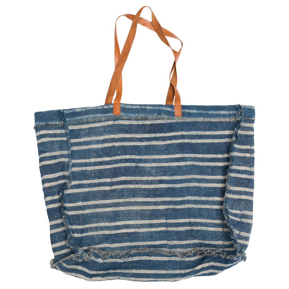 Striped Indigo Tote Bag