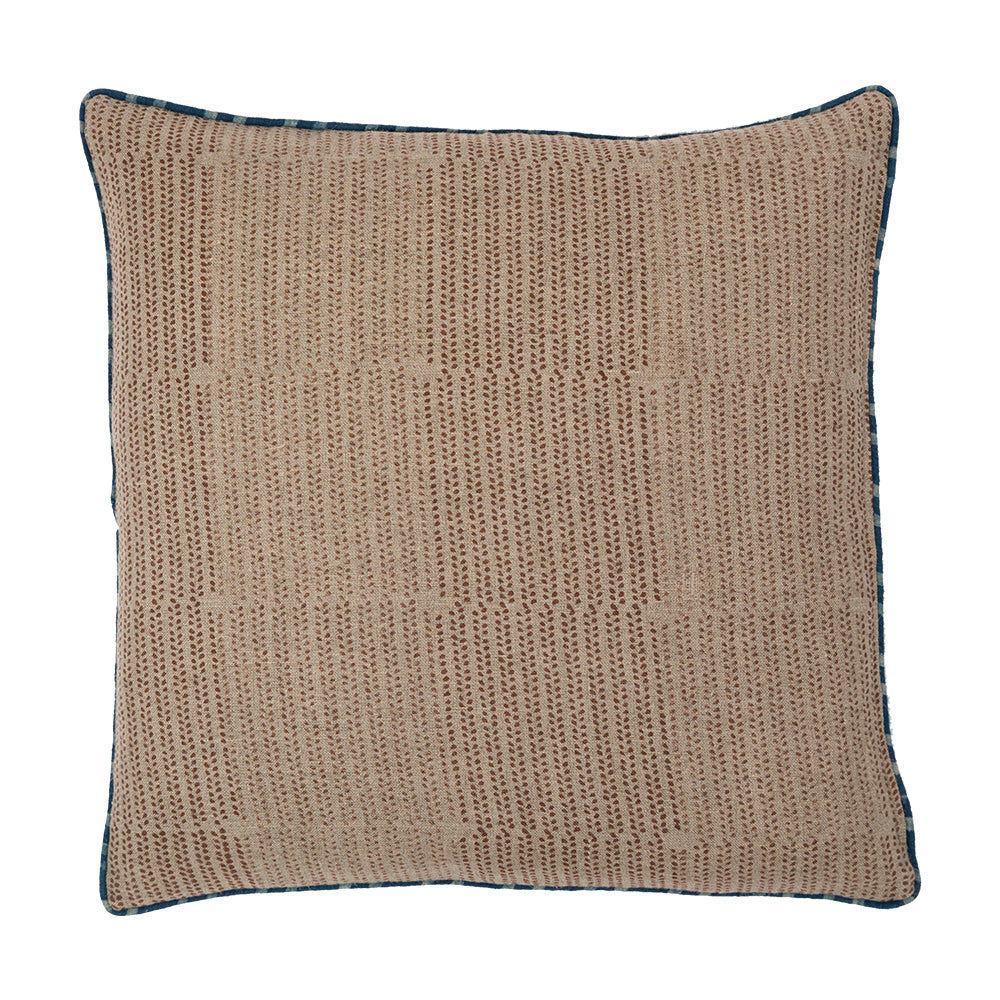 Ripples Saffron block print throw pillow