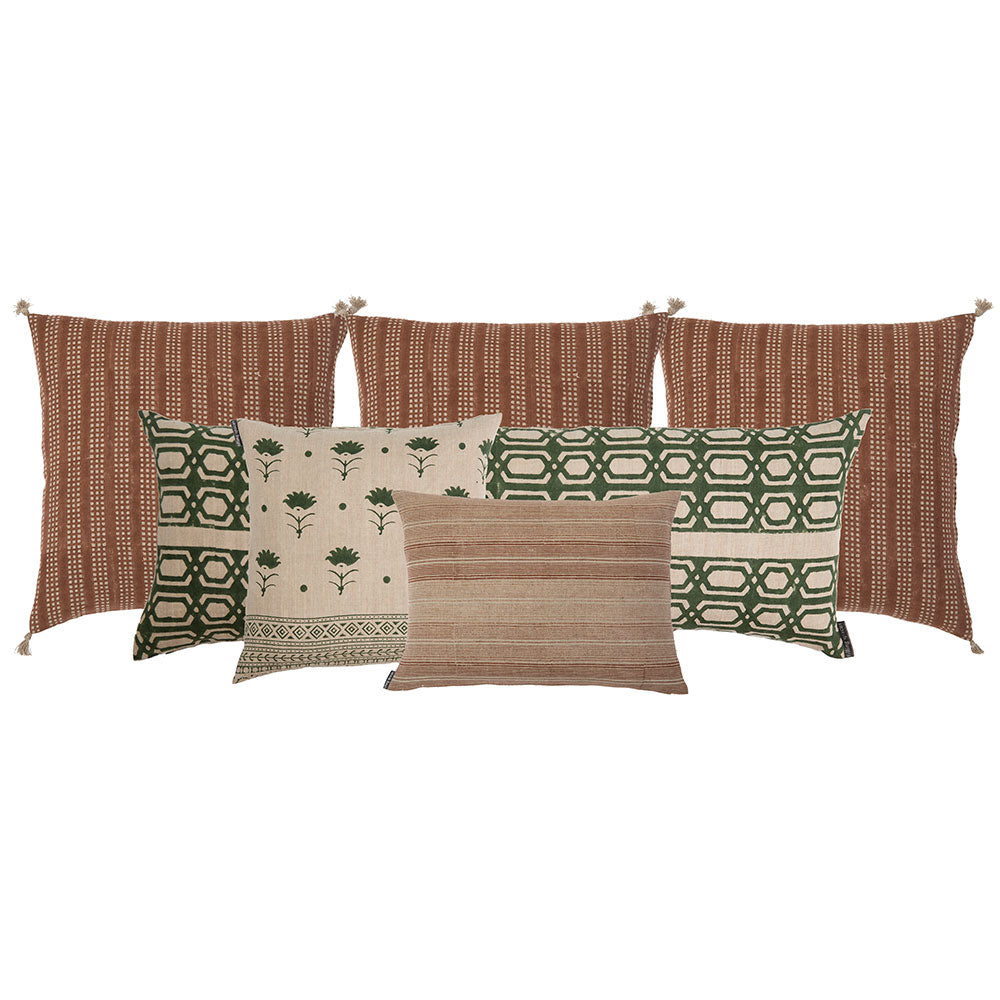 mix and match pillow sizes and colors